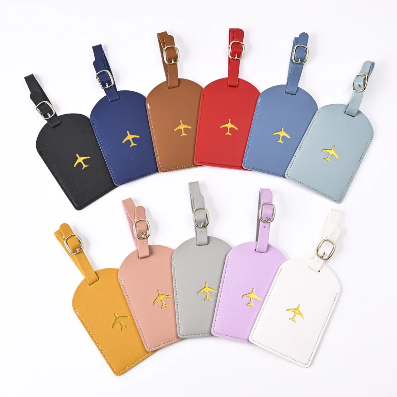 Luggage Tag Leather - 1pc Thicken PU Hot Stamping Aircraft