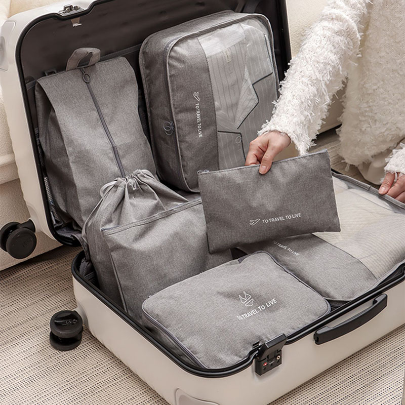 Travel Accessories Pouch For Men - 7 Piece Travel Packing Cubes Set