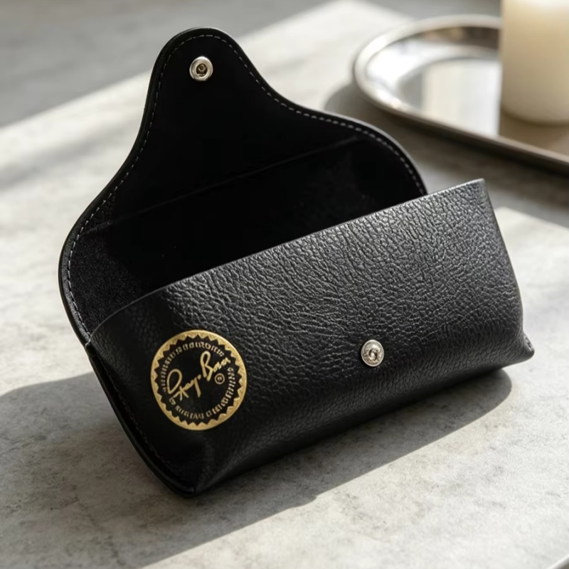 Travel Accessories Pouch For Men - Ray-Ban Leather Sunglasses Case Portable Snap