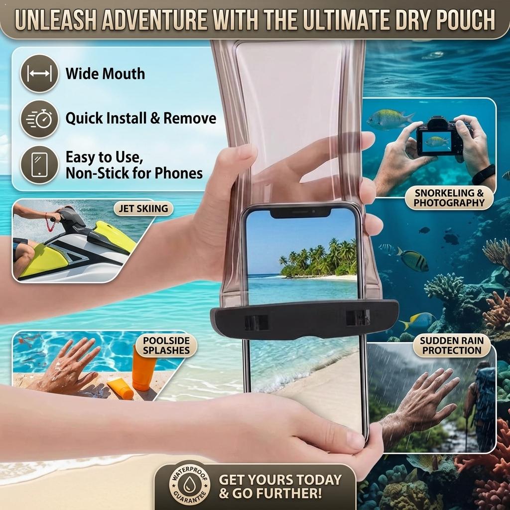 Travel Accessories Case - Clear Waterproof Phone Case Dry Bag