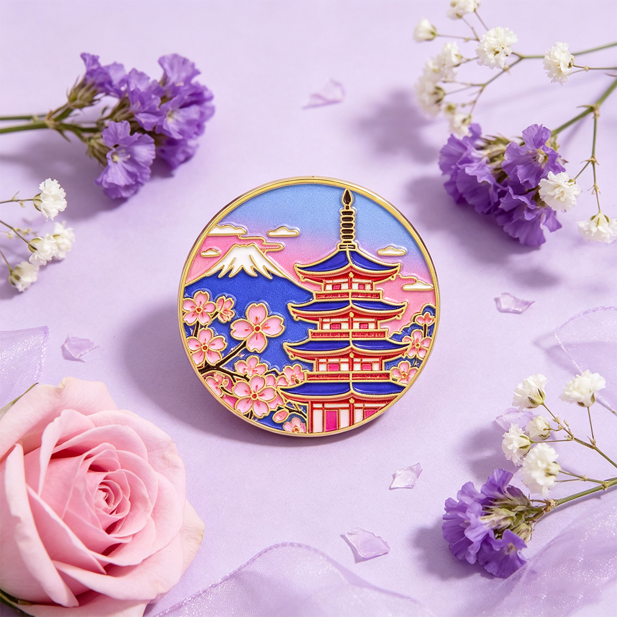 Japanese Cherry Blossom Enamel - Travel Accessories In Japan review and price