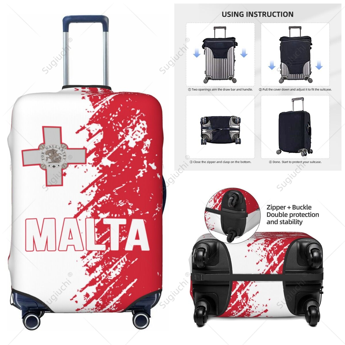 Malta Flag Luggage Cover Suitc - Travel Accessories Malta review and price