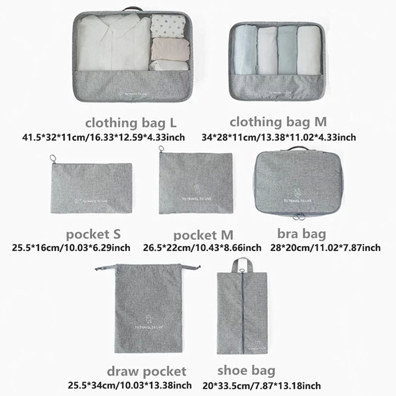 7 Piece Travel Packing Cubes S - Travel Accessories Pouch For Men review and price