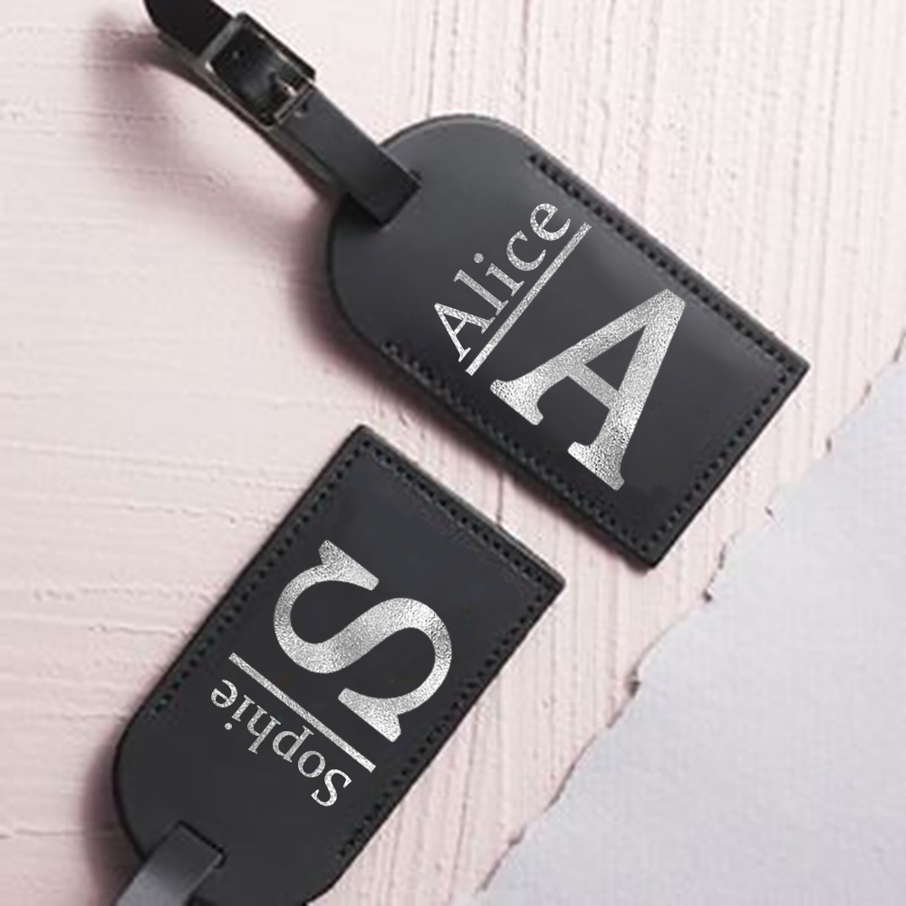 Personalized Letter with Name  - Luggage Tag Leather review and price