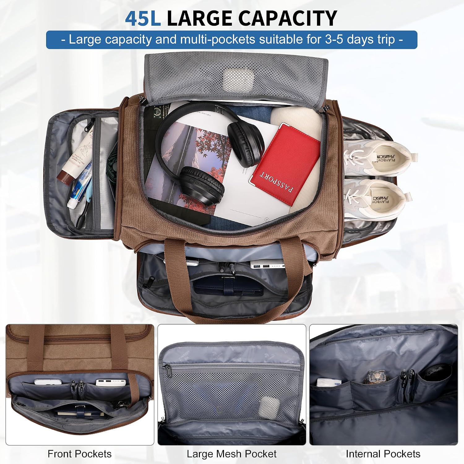 Canvas Duffle Bag for Men 3 in - Shoe Bag Travel review and price