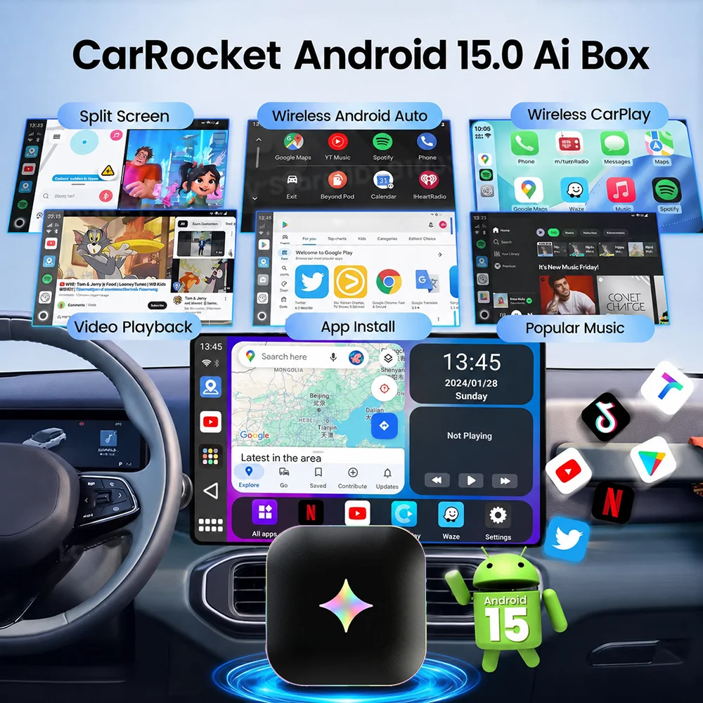 2026Android15 CarPlay Ai Box C - Travel Adapter Universal review and price