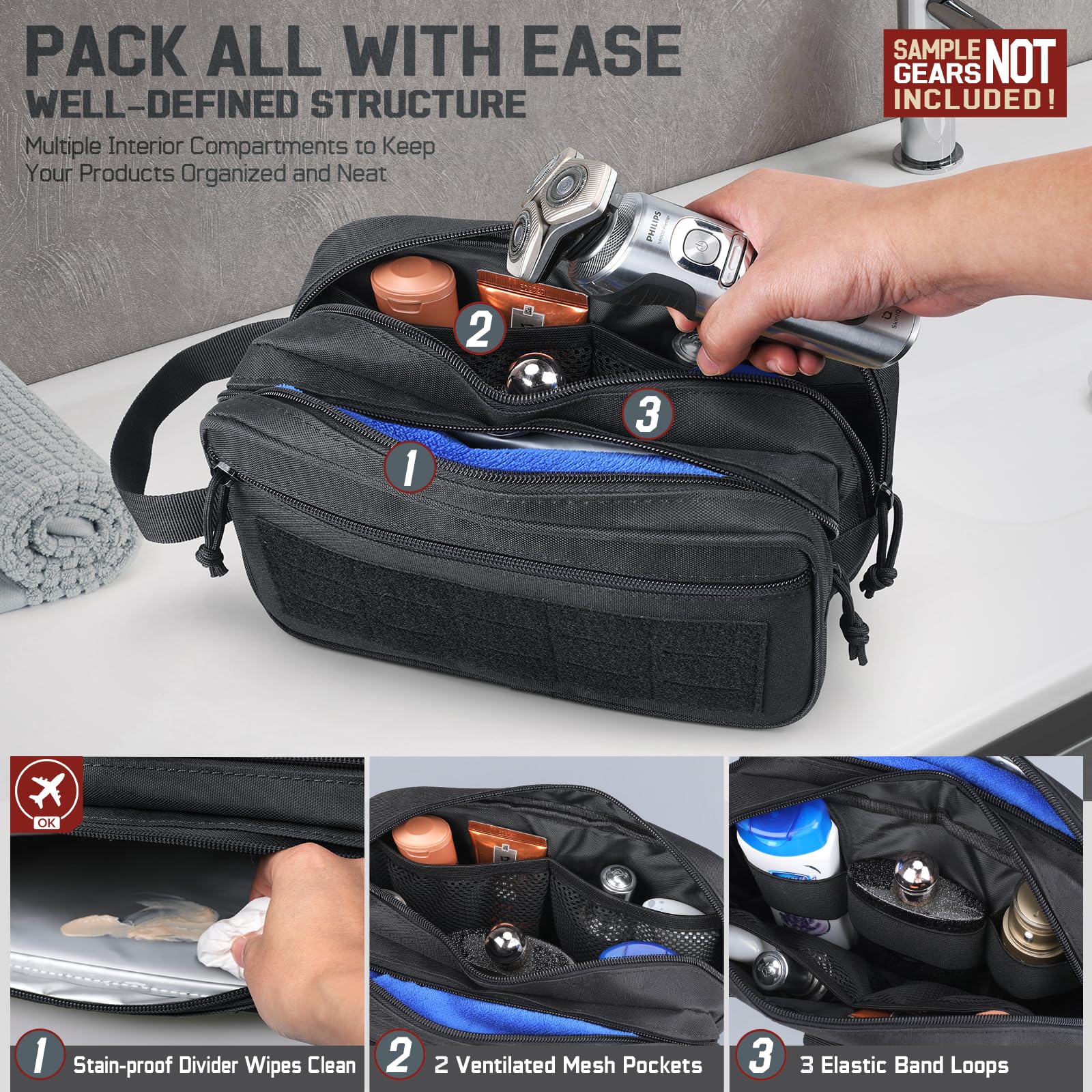 Tactical Toiletry Bag for Men, - Travel Accessories Pouch For Men review and price