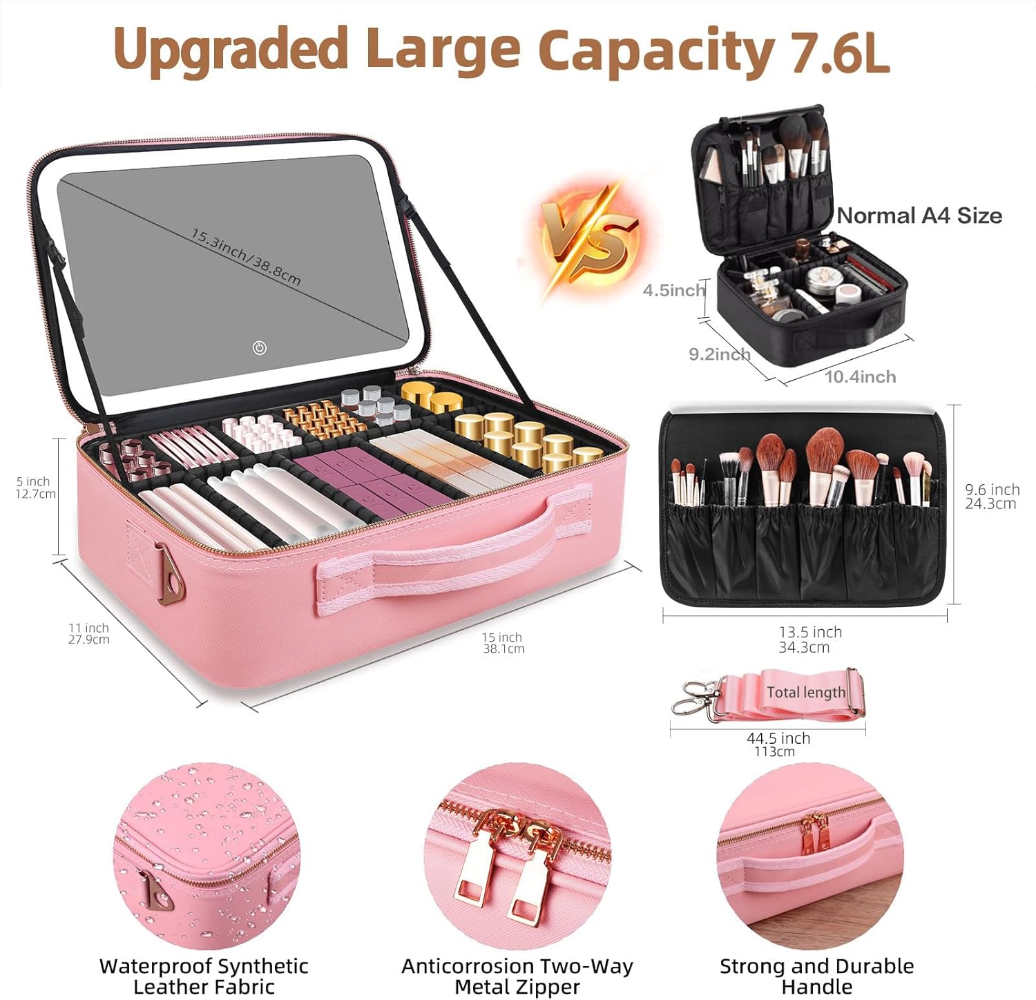 Large Capacity Makeup Bag 15'' - Travel Accessories Case review and price